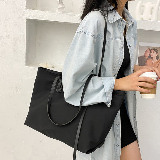 Casual Nylon Waterproof Handbag Women Large Capacity Shoulder Top-handle Bag Daily Travel Fashion Shopping Totes Purse