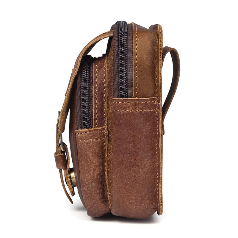 HOT!! Genuine Leather Bags Men High Quality Messenger Bags Small Travel Dark Brown Crossbody Shoulder Bag For Men