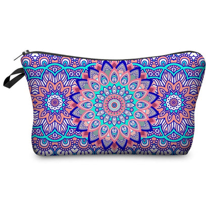 FUDEAM Polyester Mandala Pattern Portable Women Travel Storage Bag Toiletries Organize Cosmetic Bag Waterproof Female MakeUp Bag