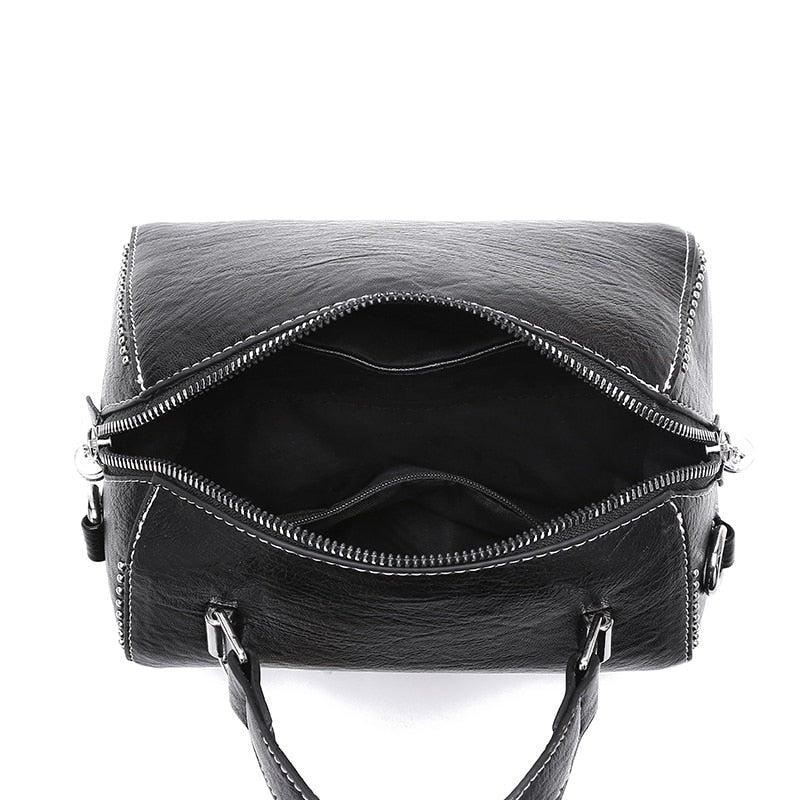 Brand Women Leather Handbags Fashion Rivet Female Bag Multicolor High Capacity Crossbody Bags for Ladies New Luxury Shoulder Bag
