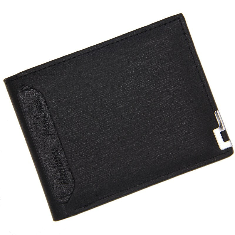 PU Men&#39;s Wallet Retro Leather Men&#39;s Short Wallet Horizontal Multi-Card Wallet Luxury Wallet Fashion Pure Color Wallet