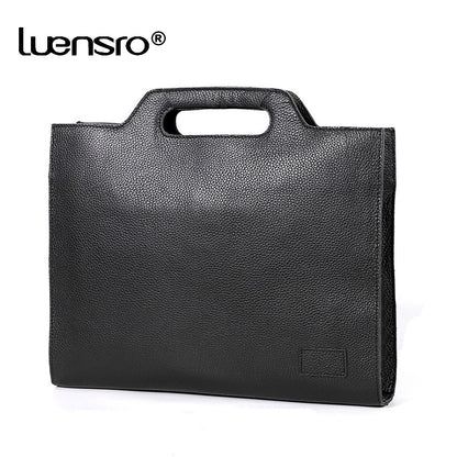 New Men&#39;s Handbag Business Shoulder Bag Crazy horse Leather Tote Bag Simple Briefcace Bag Casual Ipad bags Man bolso hombre