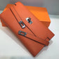 San Maries Genuine Leather Women Wallet Female Long Clutch Lady Walet Portomonee Rfid Luxury Brand Money Bag With Orange Box