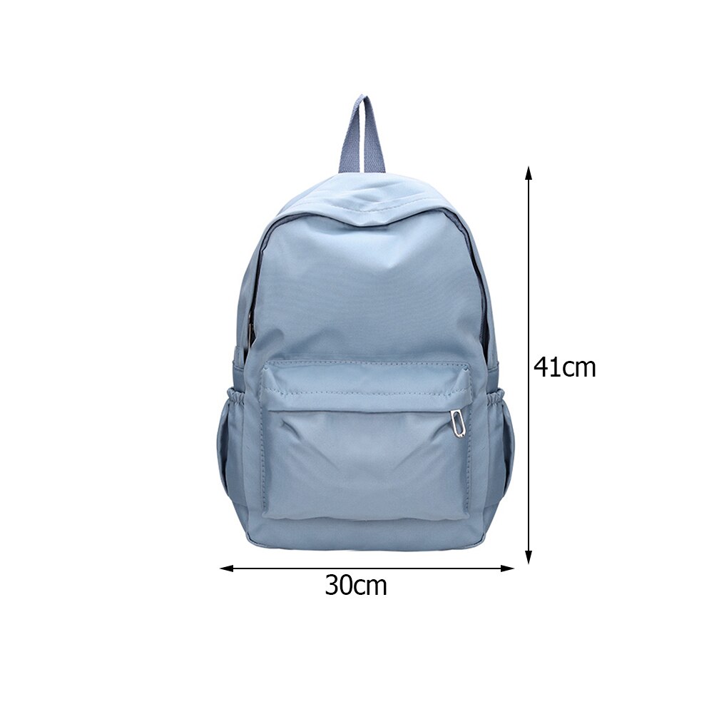 Daily Large Capacity Travel School Backpacks Ladies Pure Color Shoulder Knapsacks Nylon Zipper Shopping Rucksacks