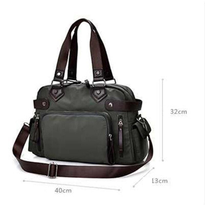 Men&#39;s Shoulder Bag Nylon Material British Casual Fashion School Style High Quality Multi-function Large Capacity Design