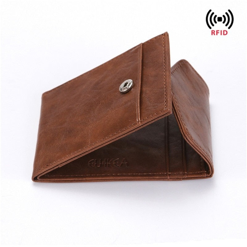 Fashion RFID Wallet Women Men Mini Ultrathin Leather Wallet Slim Wallet Coins Purse Credit ID &amp; Card Holders Card Cases