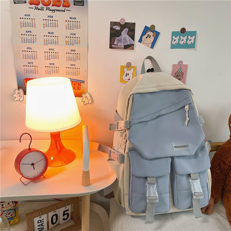 Korean Japanese College Style Modern Girl Backpack Fashion Large Capacity Teenagers Book Bag Waterproof Travelling Bag Schoolbag