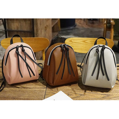 Mini PU Leather Backpack Women&#39;s Small Shoulder Bag with Tassel Zipper  Female Leather  School Bagpack Bag for Teenage Grils