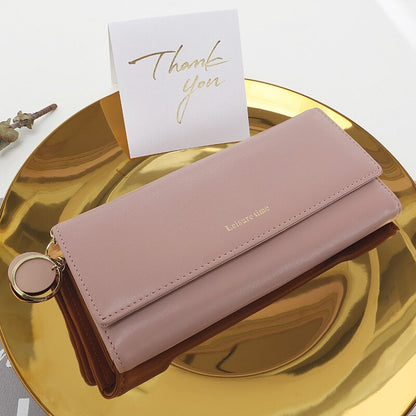 New Fashion Women Wallets Brand Letter Long Tri-fold coin Purse Fresh PU Leather Female Clutch Card Holder Cartera Mujer