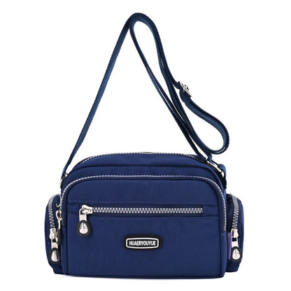 Women Fashion Nylon Shoulder Bag Solid Color Zipper Waterproof  Female Crossbody Bag Ladies Travel Handbag