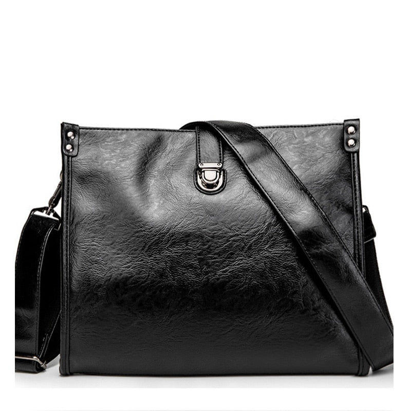 Men&#39;s Business Leather Bag Mens Briefcase Laptop Shoulder Bag For Men Messenger bags Large capacity shoulder bags high quality
