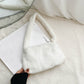 Vintage Heart Pattern Shoulder Bags Casual Plush Pure Color Handbag Winter All Match Underarm Bags Shopping Supplies
