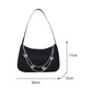 Fashion Women PU Leather Small Shoulder Underarm Bag Ladies Vintage Butterfly Chain Pure Color Zipper Mini Purse Handbag