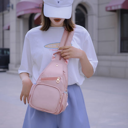 Women Small Backpack Chest Bag Sling Backpack Casual Travel Bag Simple Oxford Bagpack Crossbody Chest Bag For Go Out Shopping