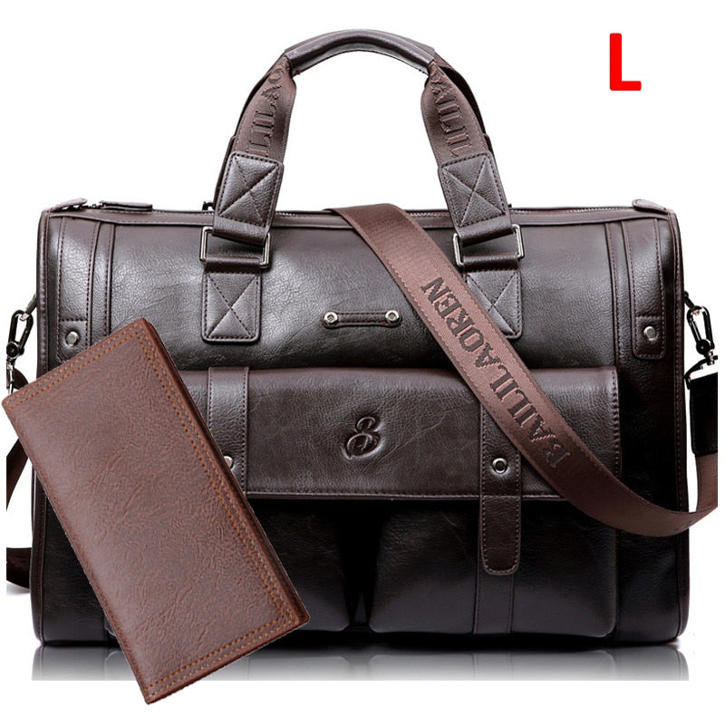 Men Leather Black Briefcase Business Handbag Messenger Bags Male Vintage Shoulder Bag Men&#39;s Large Laptop Travel Bags Hot XA177ZC