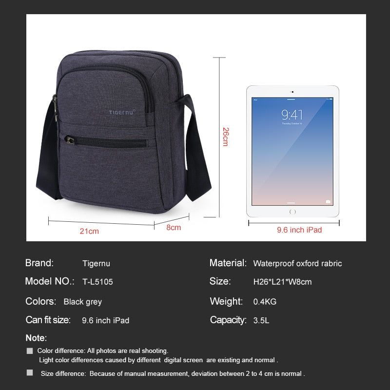 Tigernu New Fashion Design Men Bags Shoulder Bag Famous Brand Design Bag Splashproof Business Messenger Bag High Quality For Men