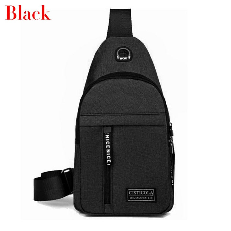 Men Shoulder Bags Nylon Waist Packs Sling Bag Crossbody Outdoor Sport Shoulder Chest Daily Picnic Canvas Messenger Bag Bolsa