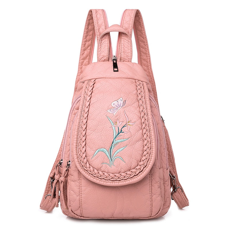 High Quality Backpack for Women New White Leather Backpack School Bag for Teenage Girls Female Travel Backpack Mochila