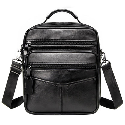 Leather Men&#39;s Messenger Bag Vintage Leather Male&#39;s Crossbody Bag Casual Business Men Big Bag Zipper Fashion Man Shoulder Bags