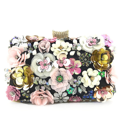 Boutique De FGG Elegant Women Flower Clutch Evening Bags Wedding Purses Bridal Handbags Party Dinner Bag