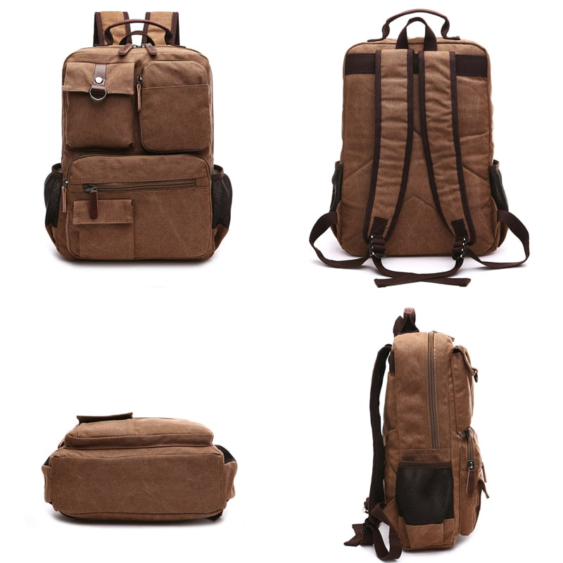 Men Laptop Backpack Rucksack Canvas School Bag Travel Backpacks for Teenage Male Bagpack Computer Knapsack Bags Computer Bag
