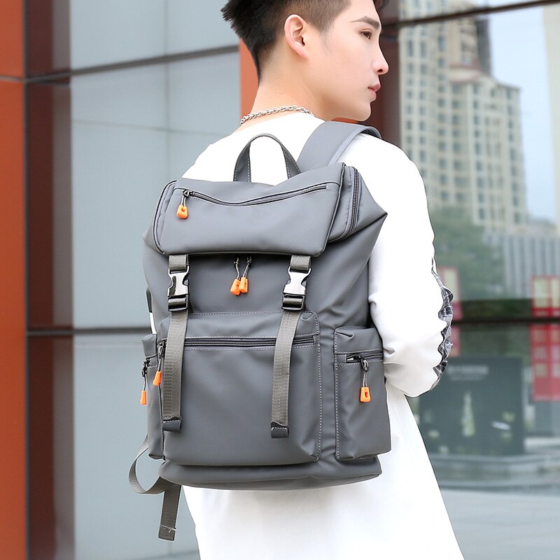 Black Backpack Men Women New Brand Texture Laptop Packbag Youth Student Schoolbag Casual British Style Business Travel Back Pack