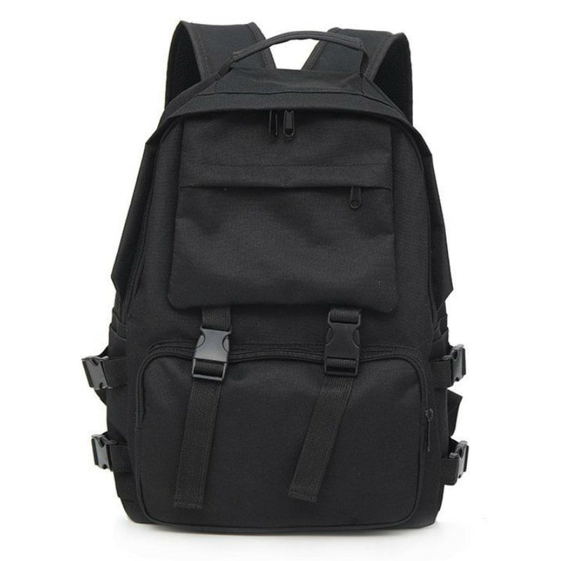 Backpacks Preppy Students Backpack Large Capacity Button Travel Bag Solid Simple Harajuku Chic Fashion Retro Unisex High Street