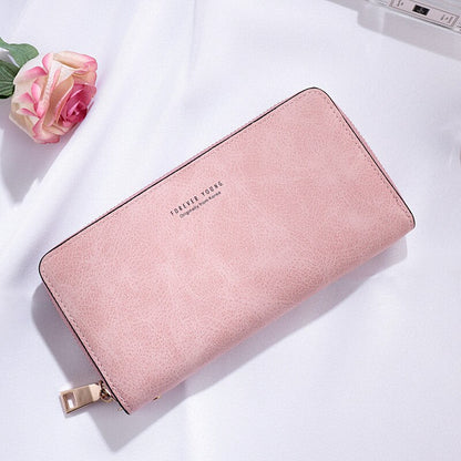 Long Lady Wallet Female Purses Soft PU Leather Mobile Phone wallet For Women Large Capacity Luxury Elegant Zipper Clutch