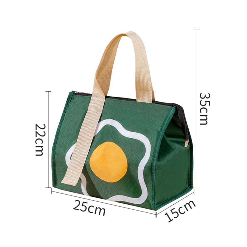 Cartoon Thermal Lunch Box Bags for Women Kids Waterproof Food Storage Container Travel Picnic Pouch Insulated Cooler Bento Bag