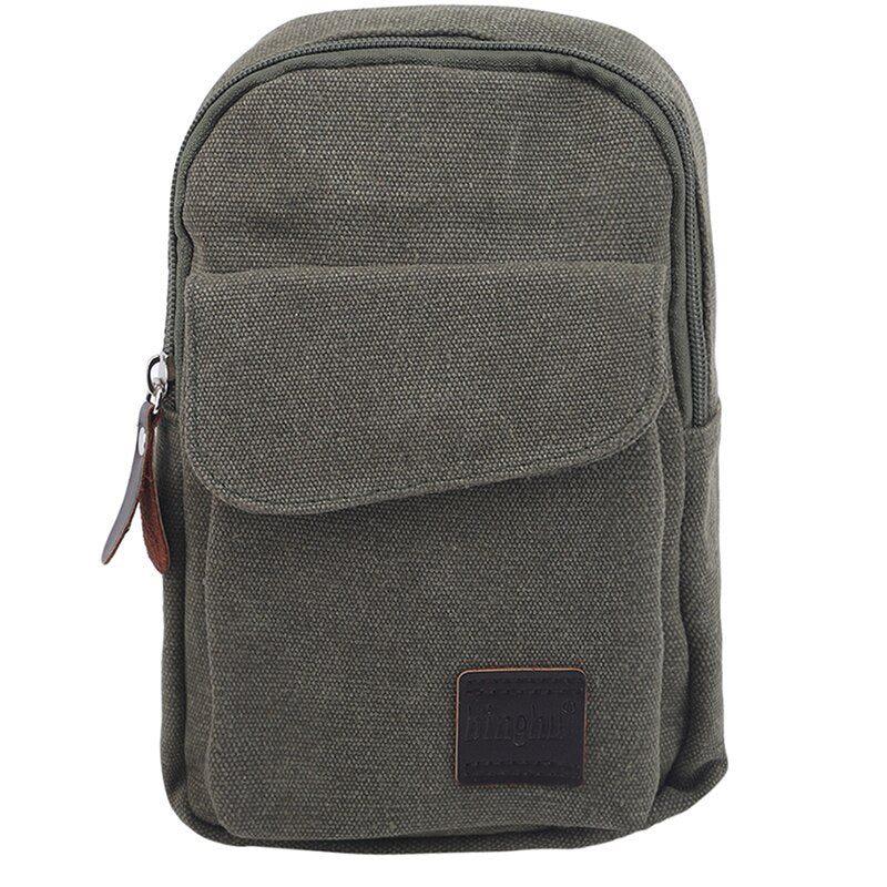 fashion Men&#39;s Small Chest Sling Bag Travel Hiking Cross Body Messenger Shoulder Backpack Solid Men Canvas Bag