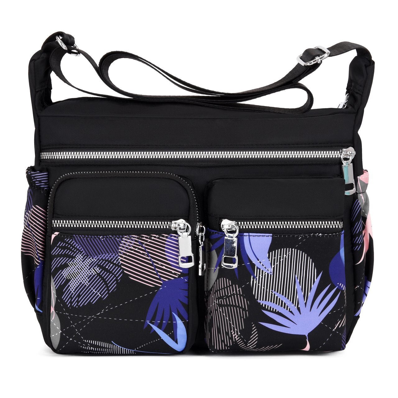 Geestock Women&#39;s Crossbody Bag Waterproof Nylon Flower Shoulder Messenger Bags Casual Top-handle Ladies Handbag Travel Tote