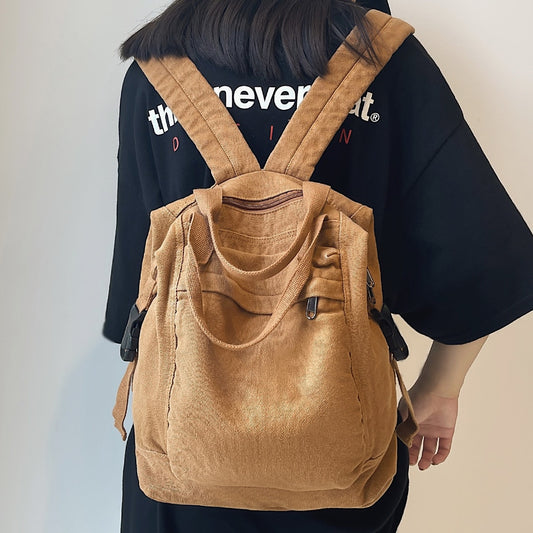 Ladies Laptop Backpack Vintage Canvas Bag Female Kawaii Fashion New Girl Fabric School Bag College Student Women Backpack Travel