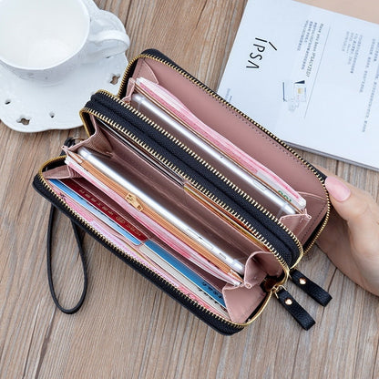 Long Women&#39;s Wallet Female Purses Tassel Coin Purse Card Holder Wallets Female Pu Leather Clutch Money Bag Female Wallet