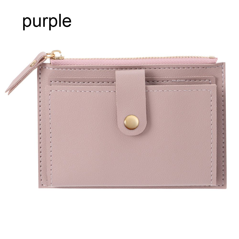 Unisex Fashion Solid Color Credit Card ID Card Multi-slot Card Holder Casual PU Leather Mini Coin Purse Wallet Case Pocket