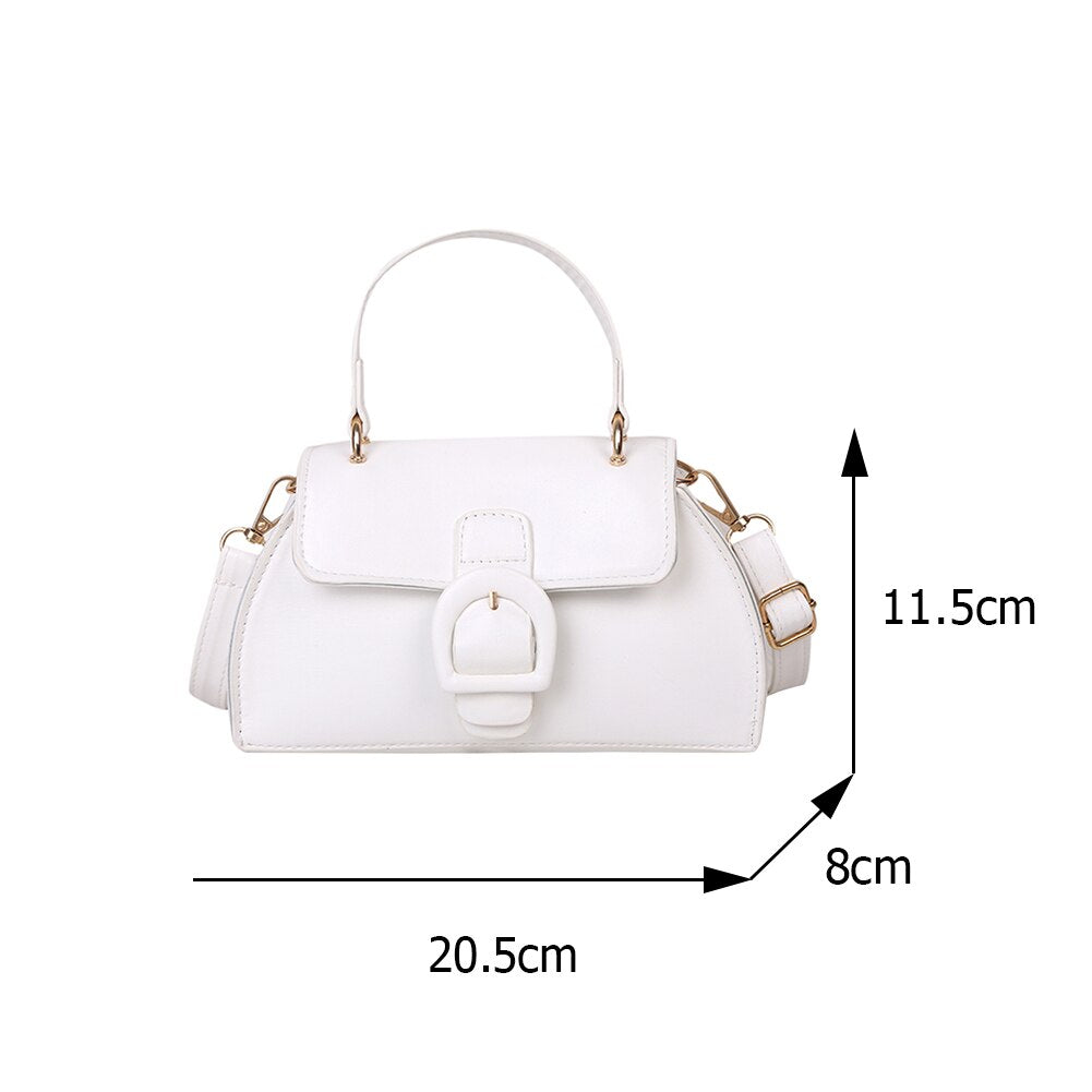 Retro New Fashion PU Leather Crossbody Bags for Women Solid Color Casual Small Flap Handbags Female Daily Shoulder Messenger Bag
