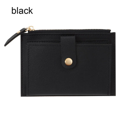 Unisex Fashion Solid Color Credit Card ID Card Multi-slot Card Holder Casual PU Leather Mini Coin Purse Wallet Case Pocket