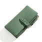 Simple Solid color fold Long Clutch Wallets Women Card Holder soft PU Pleather  Zipper Pocket Purse Small Travel Wallet Ladies