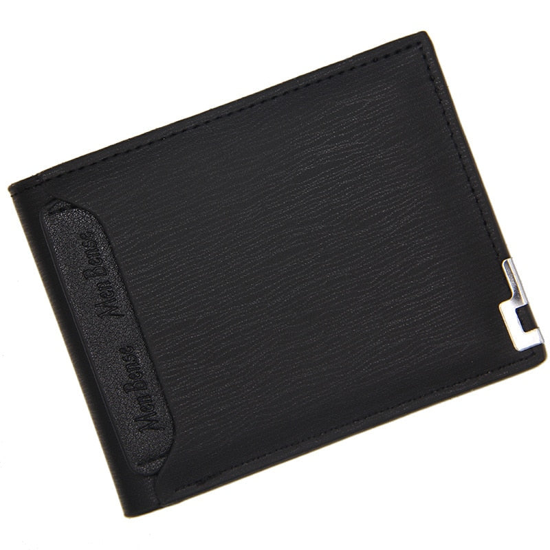 Retro Men&#39;s Wallet Business ID Card Holders Purse Small Leather Card Wallets Short Bifold Wallet for Men Slim Purses Male Wallet