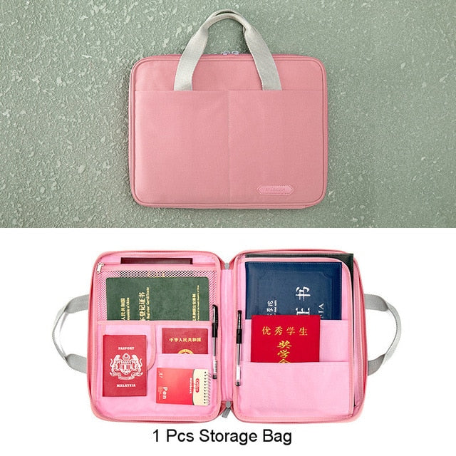 Multi-functional A4 Document Bags Filing Pouch Portable Waterproof Oxford Cloth Organized Tote For Notebooks Pens Computer Stuff