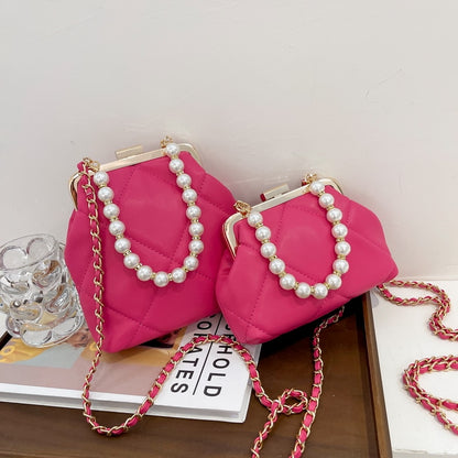 Women&#39;s Party Clutch Wedding Crossbody Bag Totes Stylish Pearl Clip Bag Evening Handbags Shoulder Bags Summer Beach Bag