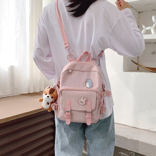 Women Kawaii Shoulder Bag for Teenage Fashion Mini Backpack Girls Multi-Function Small Bagpack Ladies Travle School Backpacks