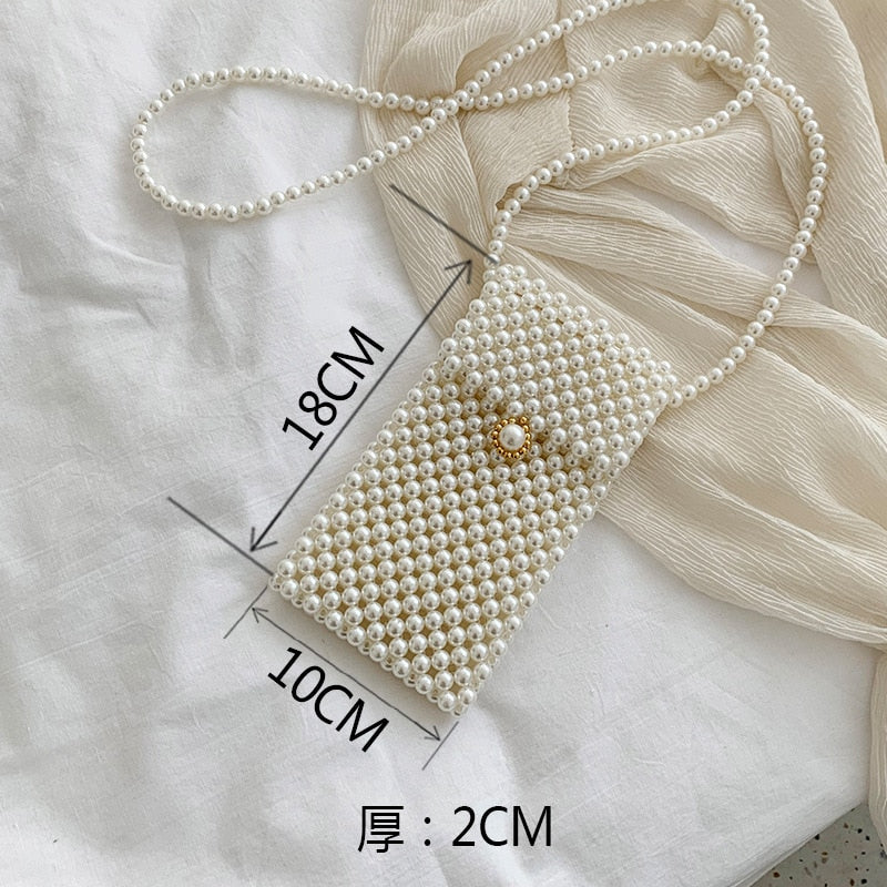 Mini Pearl Bag Handmade Vintage EVA Beaded Fashion Banquet Party Shoulder Bag Female 2019 Wedding Bags Luxury Women&#39;s Coin Purse