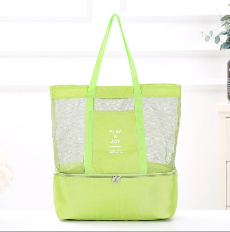 High Capacity Women Mesh Transparent Bag Double-layer Heat Preservation Large Picnic Beach Bags