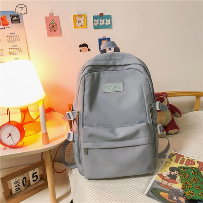 Waterproof Nylon Women Backpack Multi-Pocket Student Rucksack Female Travel Bag Book Schoolbag For Teenage Girl Boys Satchel