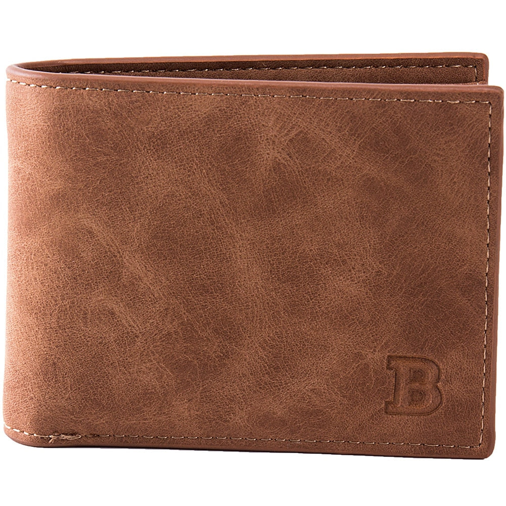 New Men&#39;s Short Wallet Multifunction Fashion Iron Credit Card Holders Pu Money Bag Vintage Men Leather Wallet Slim Male Purses