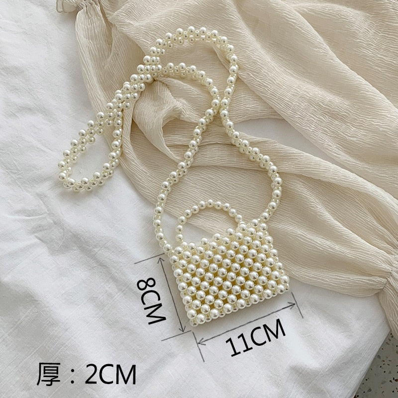 Mini Pearl Bag Handmade Vintage EVA Beaded Fashion Banquet Party Shoulder Bag Female 2019 Wedding Bags Luxury Women&#39;s Coin Purse