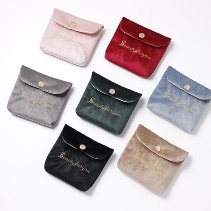 PURDORED 1 Pc Mini Lipstick Bag for Women Velvet Small Cosmetic Bag Travel Makeup Case Lipstick Organizer Pochette Maquillage