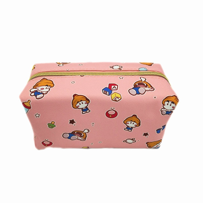 PURDORED 1 pc Cartoon Cosmetic Bag Fish Duck Pattern Women Make Up Bag Travel Floral organizer for cosmetic Toiletry Bag neceser