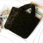 Winter new fashion shoulder bag female leopard female bag chain large plush winter handbag Messenger bag soft warm fur bag