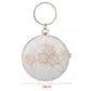 Bridal wedding White elegant clutch bag women&#39;s new small flower Round Evening Bag pearl Chain Shoulder Bags party purse B417